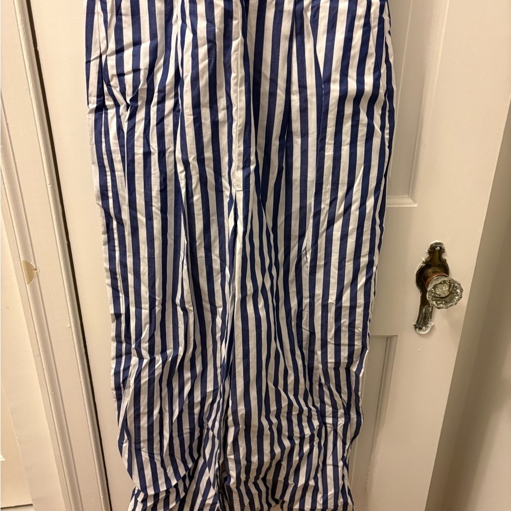 J. Crew Navy and White Striped Halter Jumpsuit, Size 4 - Picture 3 of 8